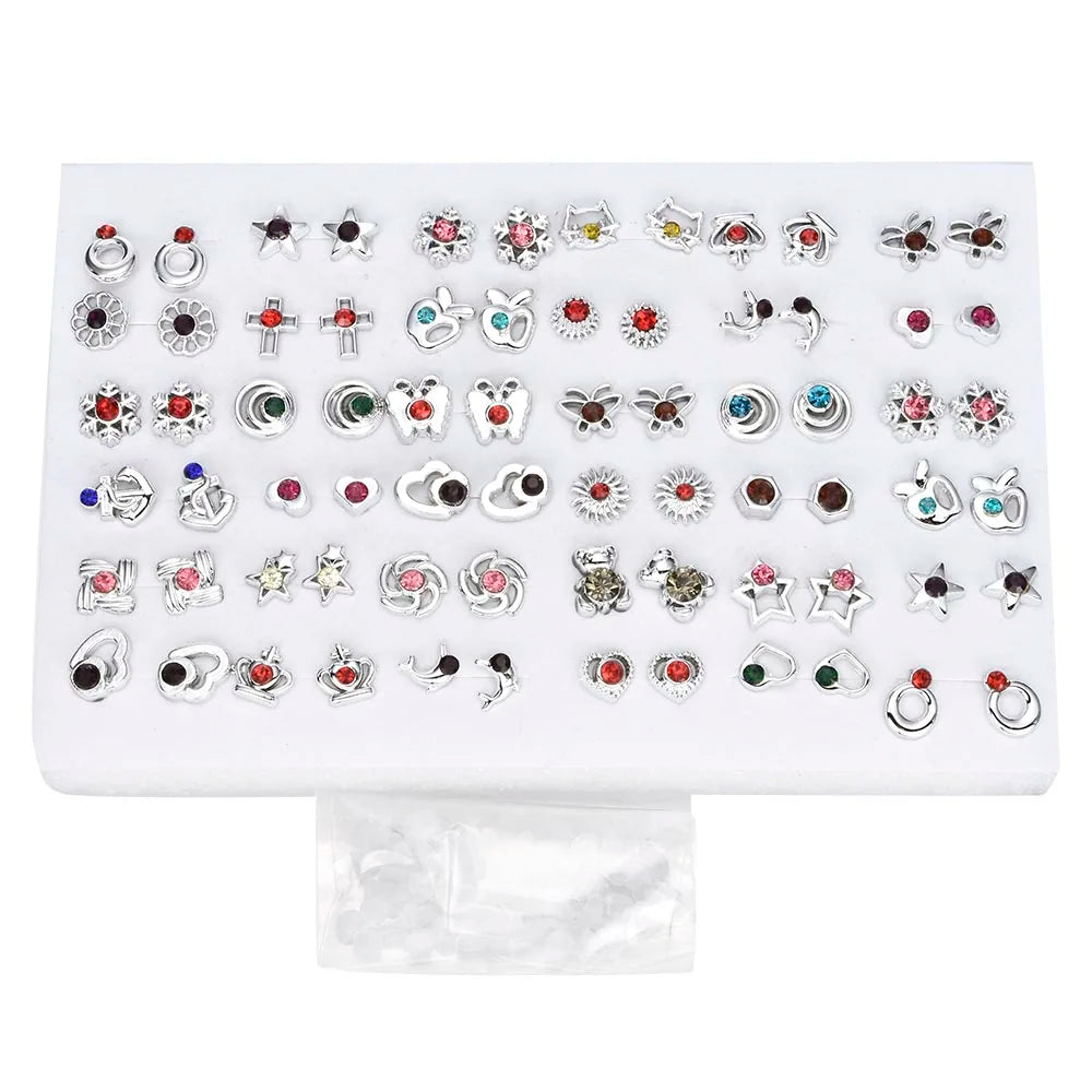 Fashion Women & Girls Resin Crystal Flower Stud Earrings Set - Image 14