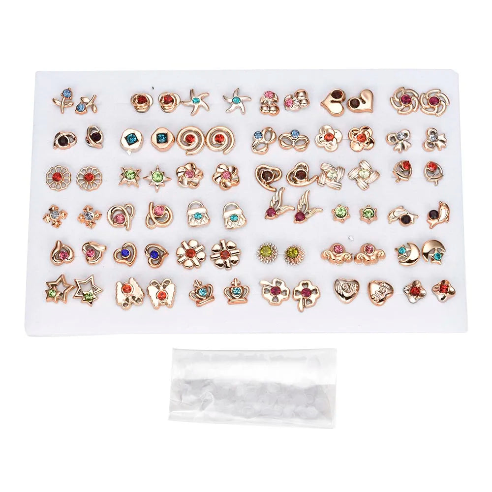 Fashion Women & Girls Resin Crystal Flower Stud Earrings Set - Image 10