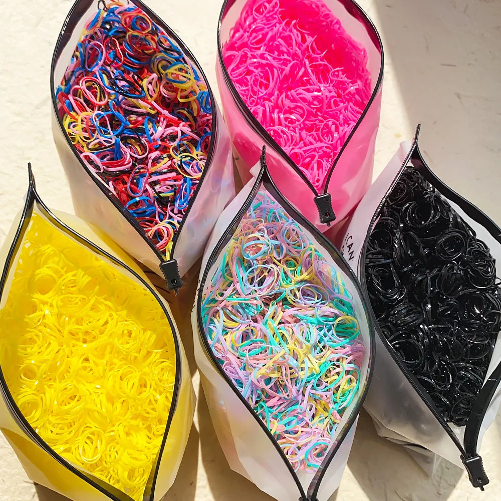 Girls' Colorful Disposable Rubber Band Hair Ties – Perfect for Kids - Image 6