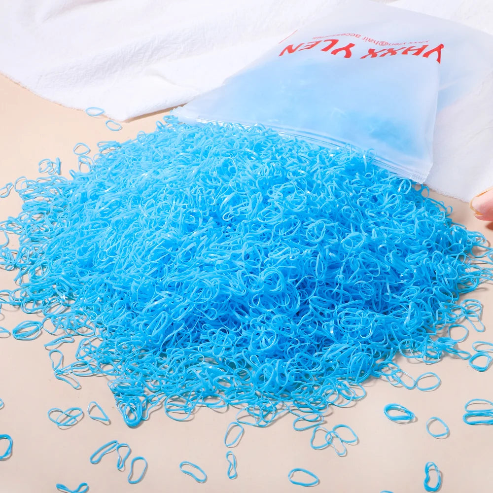 Girls' Colorful Disposable Rubber Band Hair Ties – Perfect for Kids - Image 19