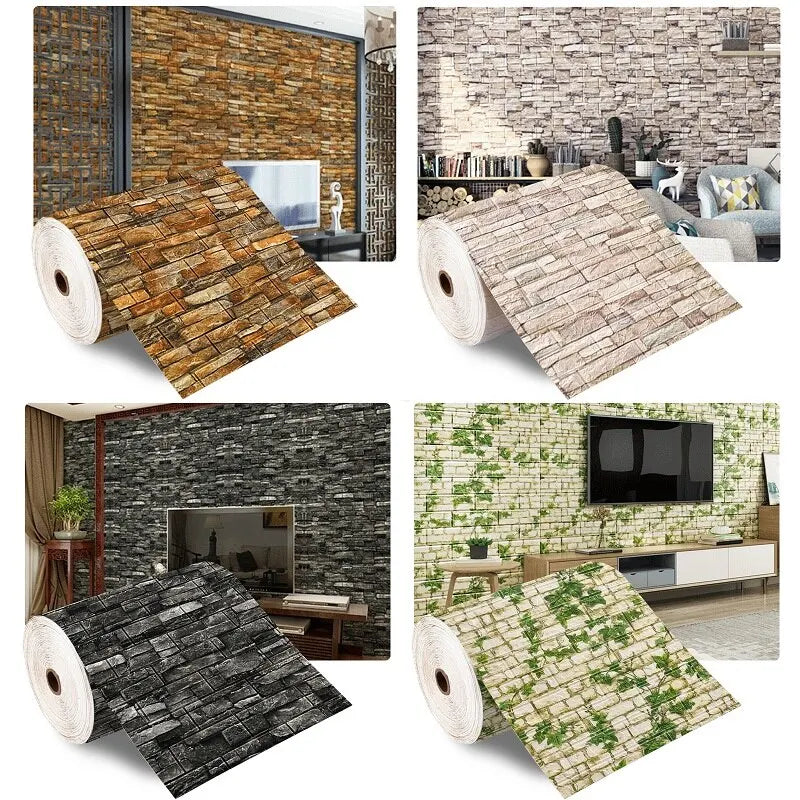 Transform Your Space with 3D Brick Pattern Self-Adhesive Wallpaper - Image 4