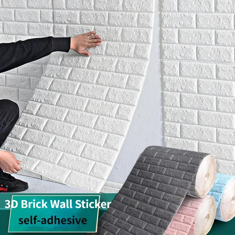 Transform Your Space with 3D Brick Pattern Self-Adhesive Wallpaper - Image 2