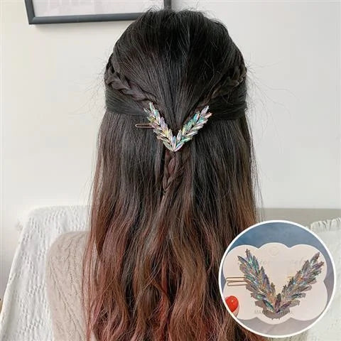 Luxury Shining Crystal Hair Clip – Elegant Korean V Shape Buckle Hairpins - Image 8