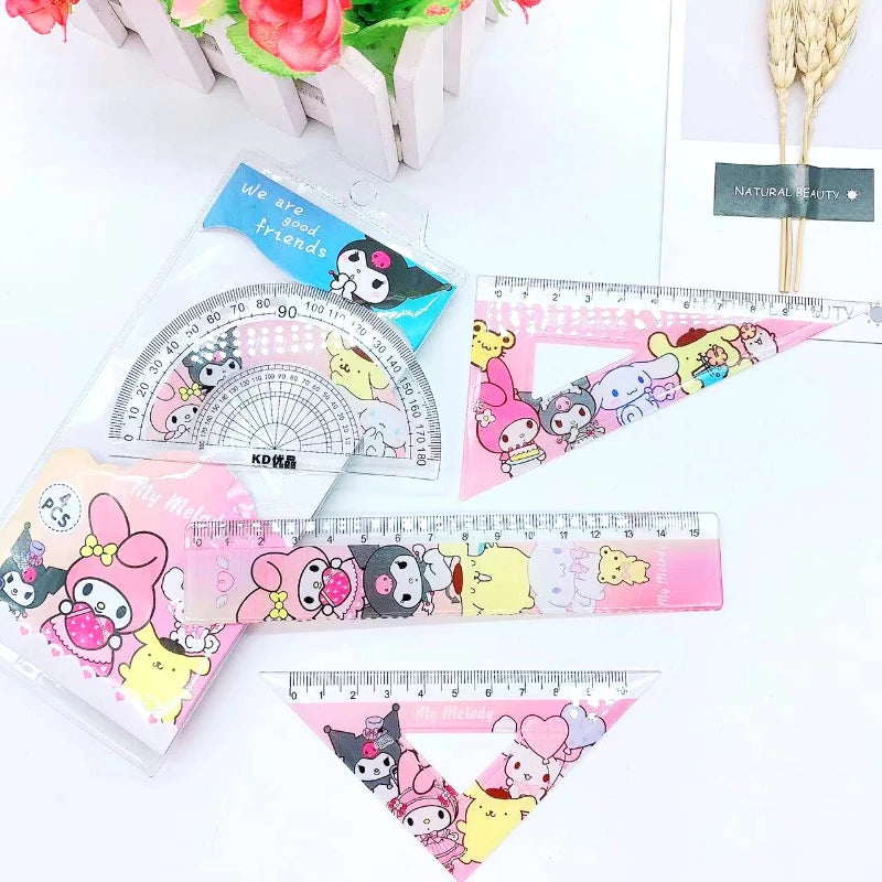Kawaii My Melody & Kuromi Student Ruler Set – School & Art Projects - Image 3