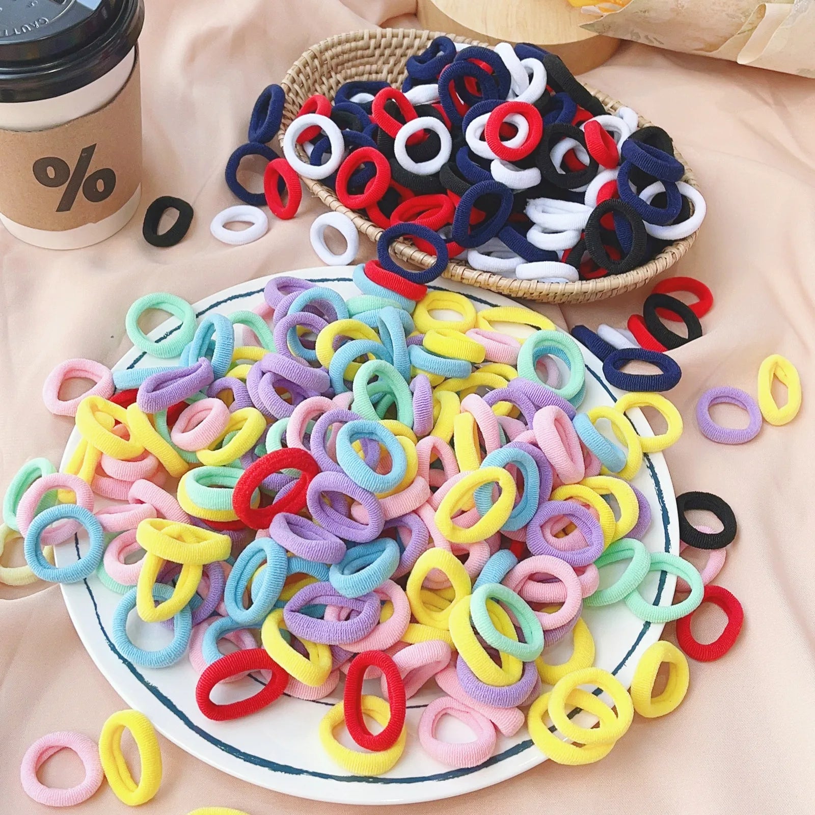 Kids Elastic Hair Bands – Colorful Scrunchies for Girls - Image 2