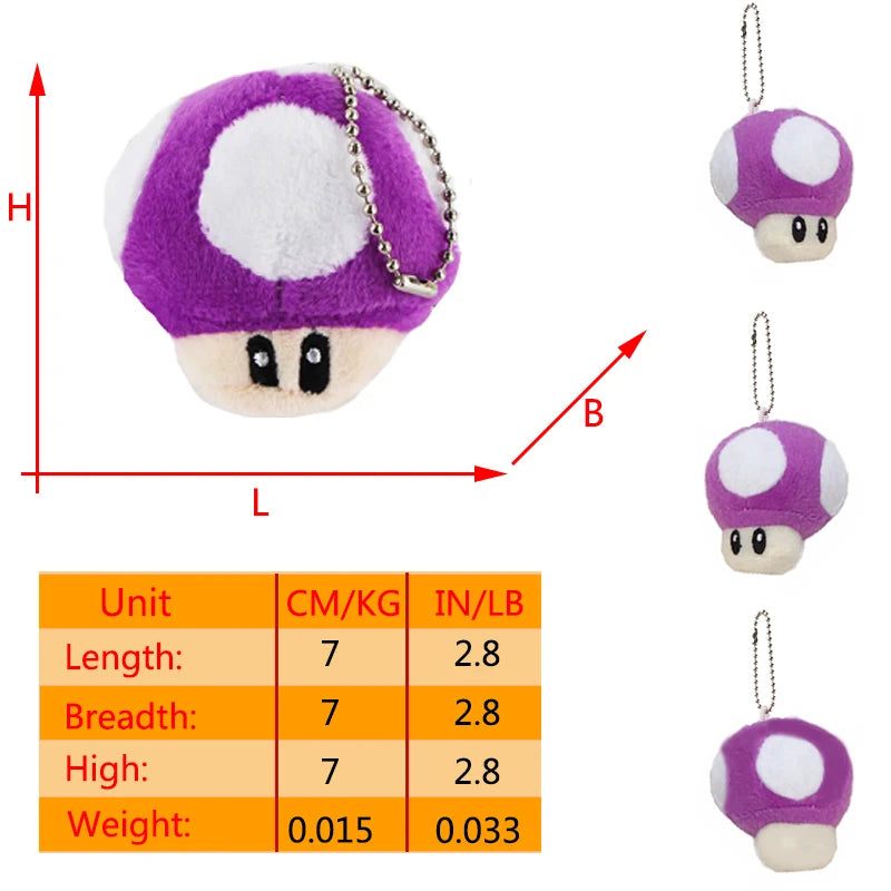 Mario Super Mushroom Plush and Yoshi Doll Keychain Accessories - Image 11