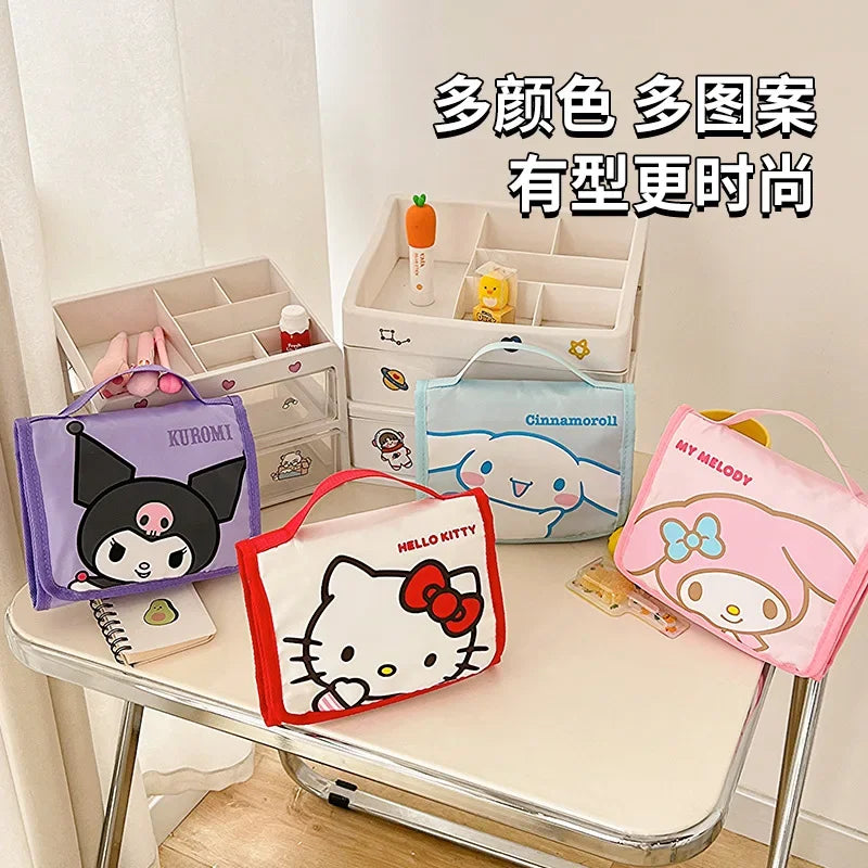 Kawaii Sanrio Large Capacity Folding Cartoon Makeup Bag - Image 2