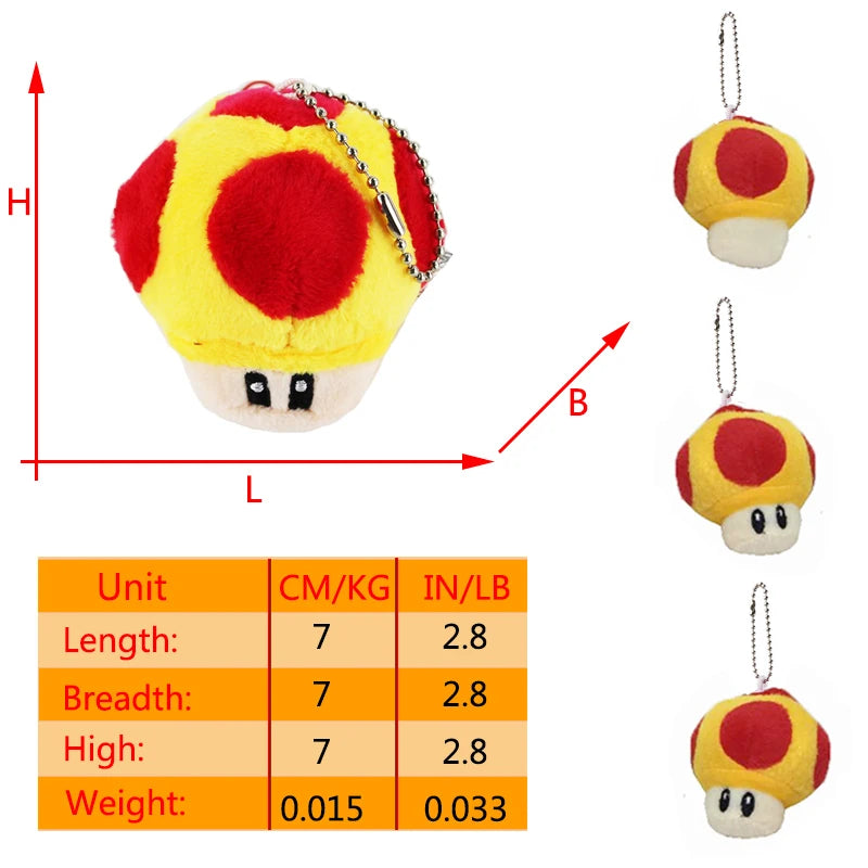 Mario Super Mushroom Plush and Yoshi Doll Keychain Accessories - Image 19