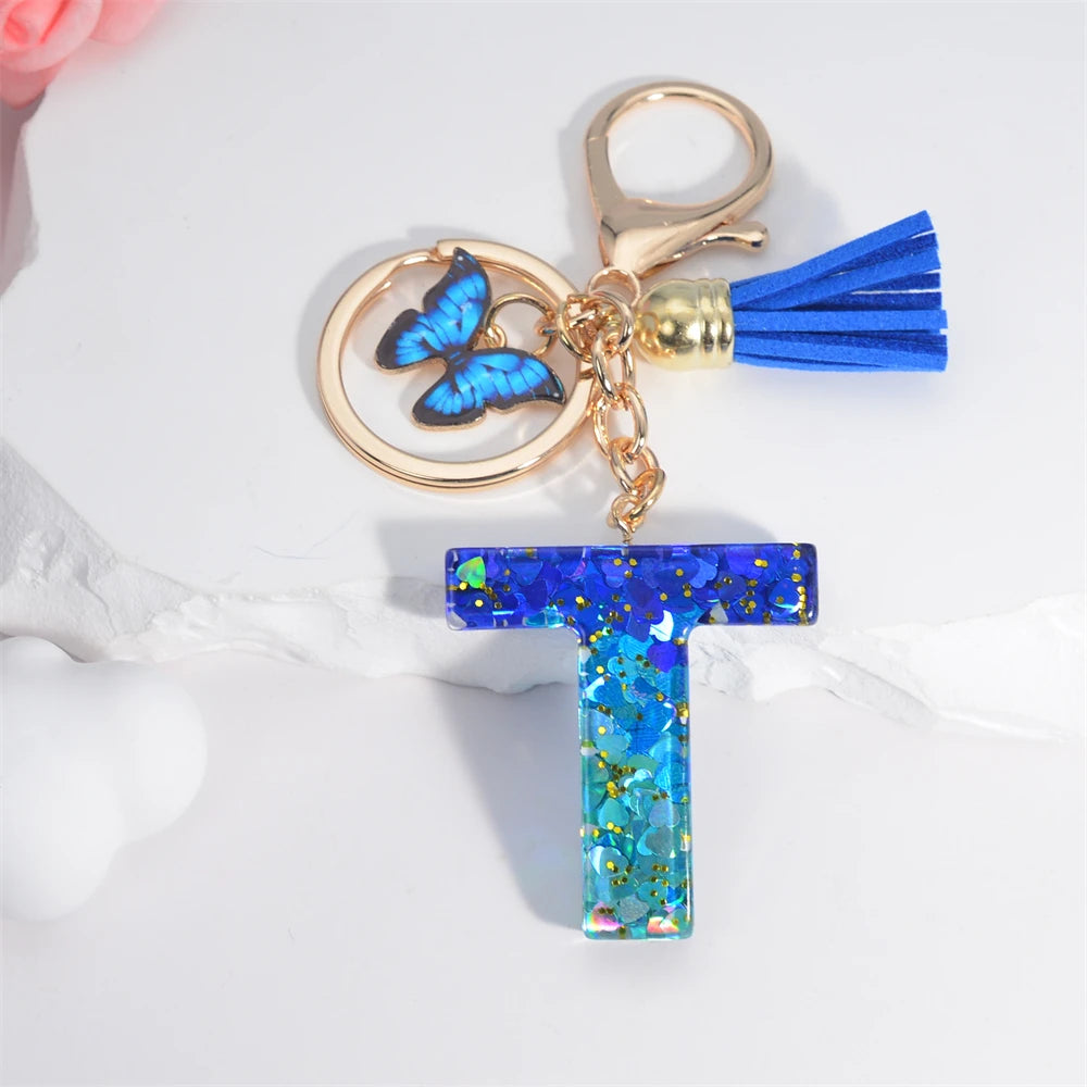 Crystal Butterfly & Alphabet Tassel Keychains - Image 18
