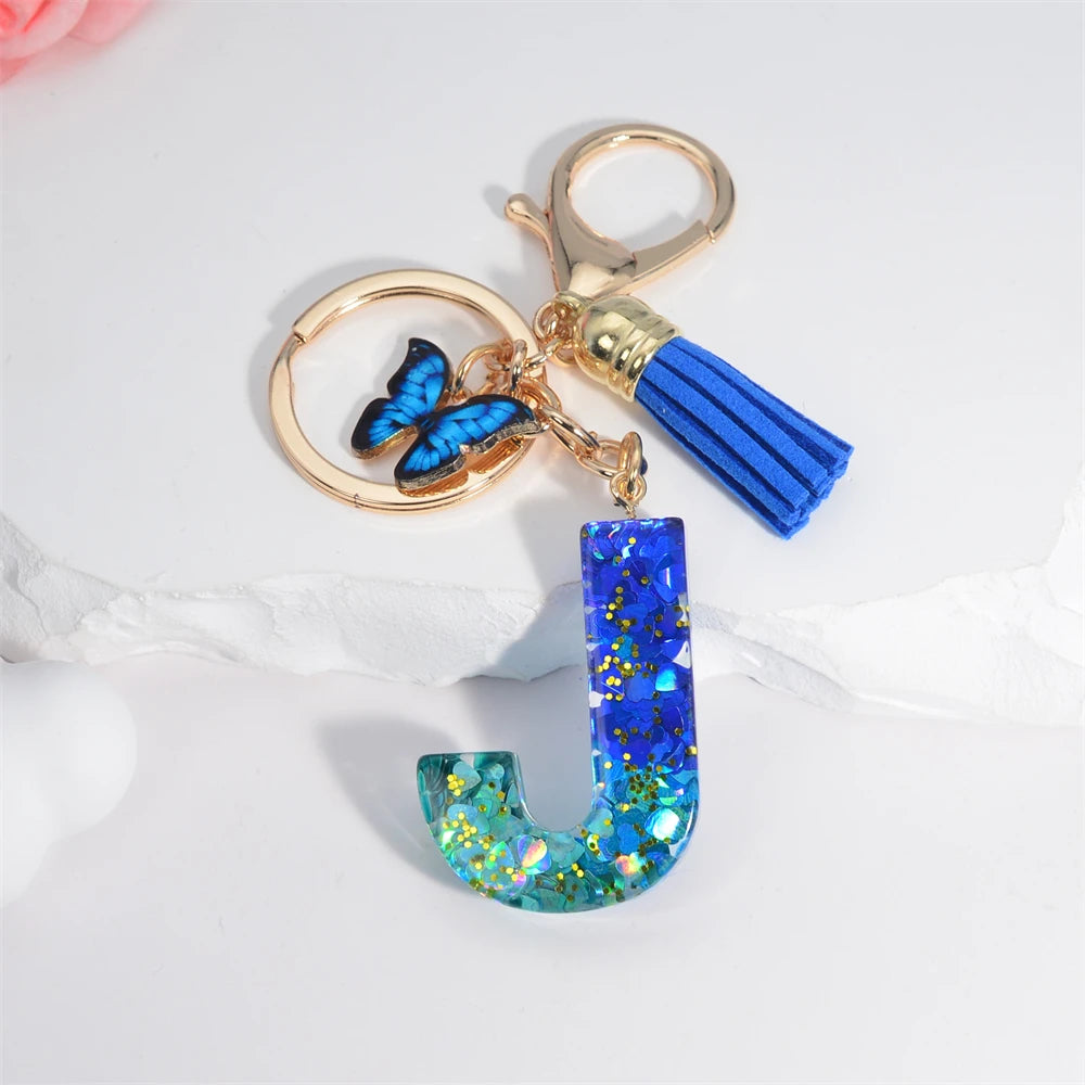 Crystal Butterfly & Alphabet Tassel Keychains - Image 22