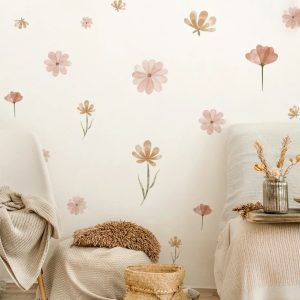 Boho Flowers Wall Stickers – Eco-friendly Removable Decals