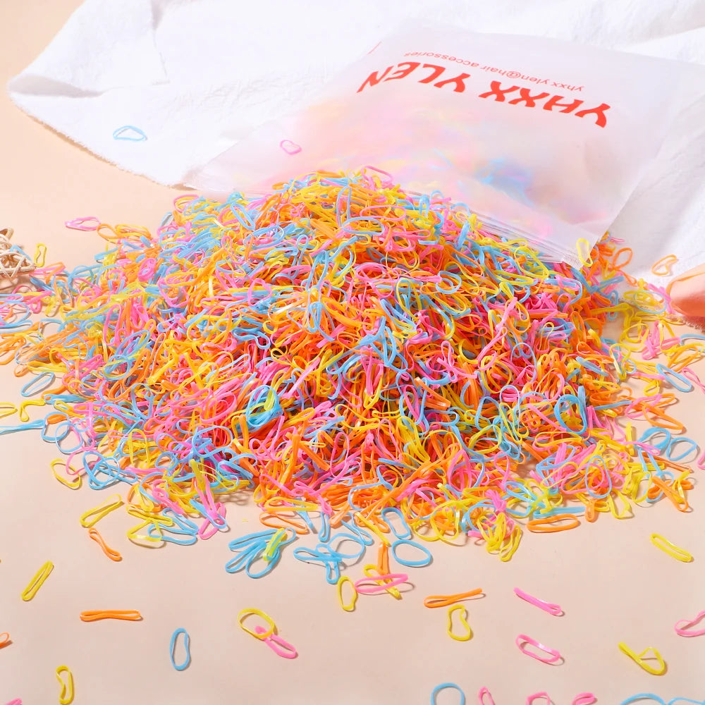 Girls' Colorful Disposable Rubber Band Hair Ties – Perfect for Kids - Image 8