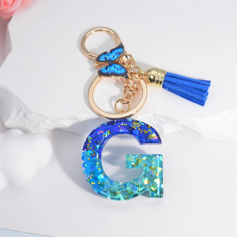 Crystal Butterfly & Alphabet Tassel Keychains - Image 15