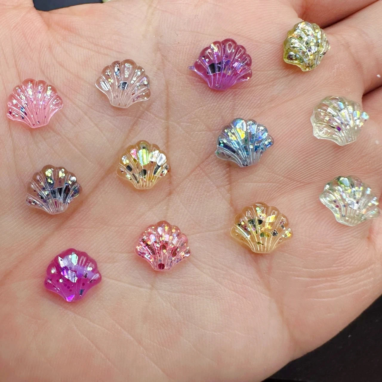 Ocean Series Resin Nail Art Charms – 3D Goldfish & Shell Decorations - Image 2