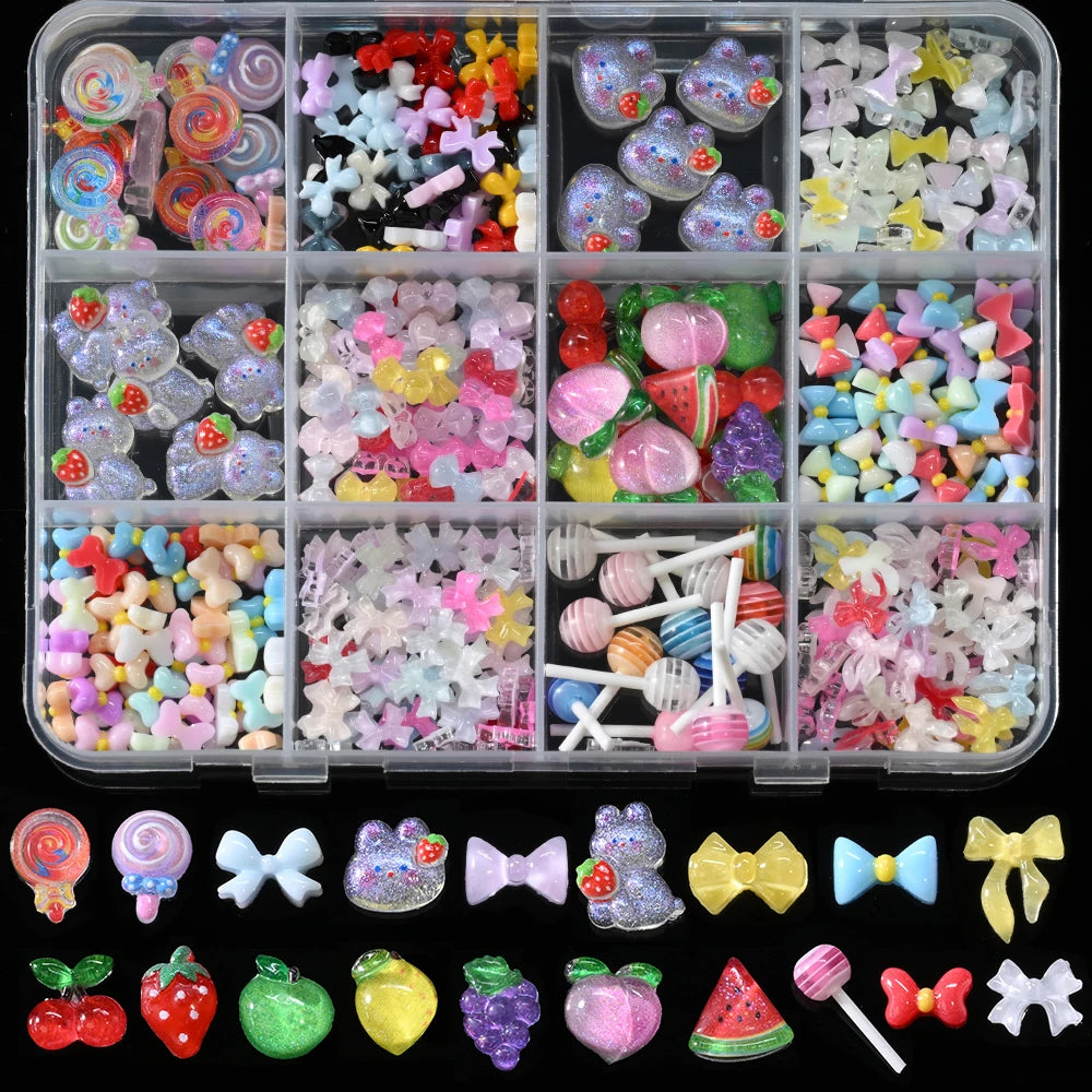 12Grids 3D Cute Nail Charms – Nails & Phone Cases - Image 8