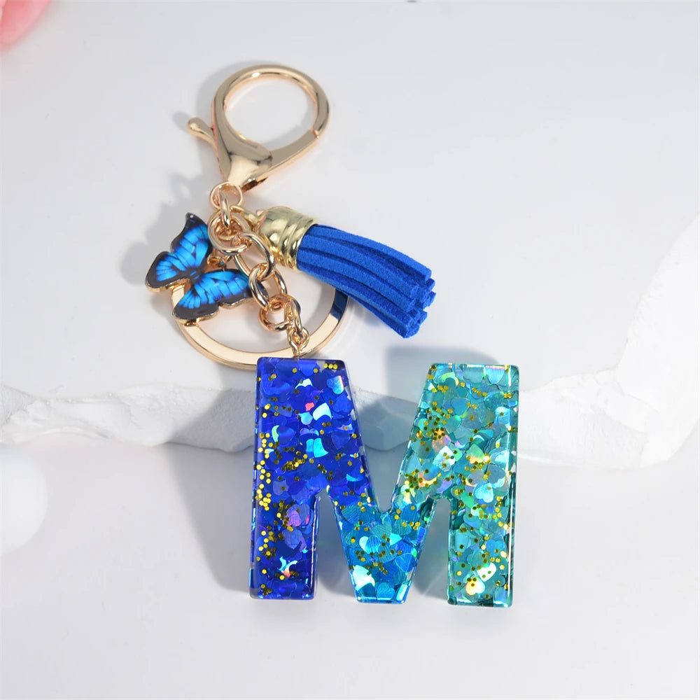 Crystal Butterfly & Alphabet Tassel Keychains - Image 21