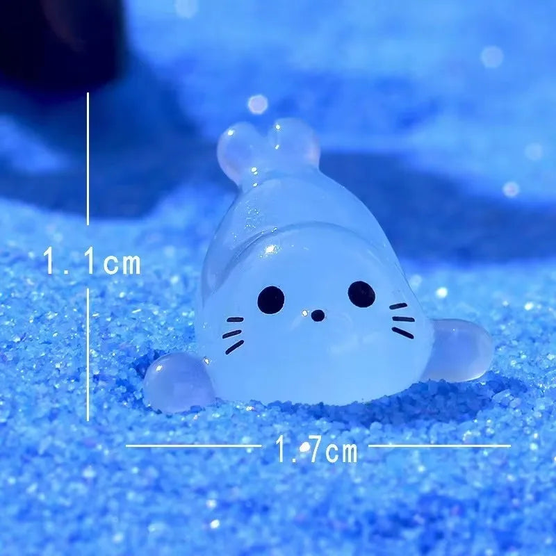 Kawaii Luminous Mini Seal Pup Figurines – Glow-In-The-Dark Marine Ornaments - Image 6