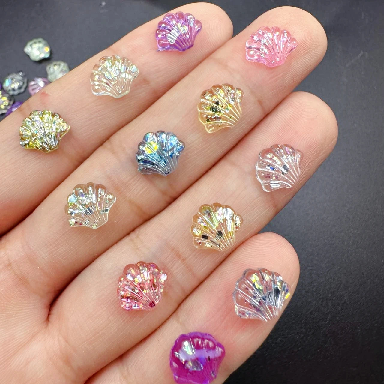 Ocean Series Resin Nail Art Charms – 3D Goldfish & Shell Decorations - Image 13