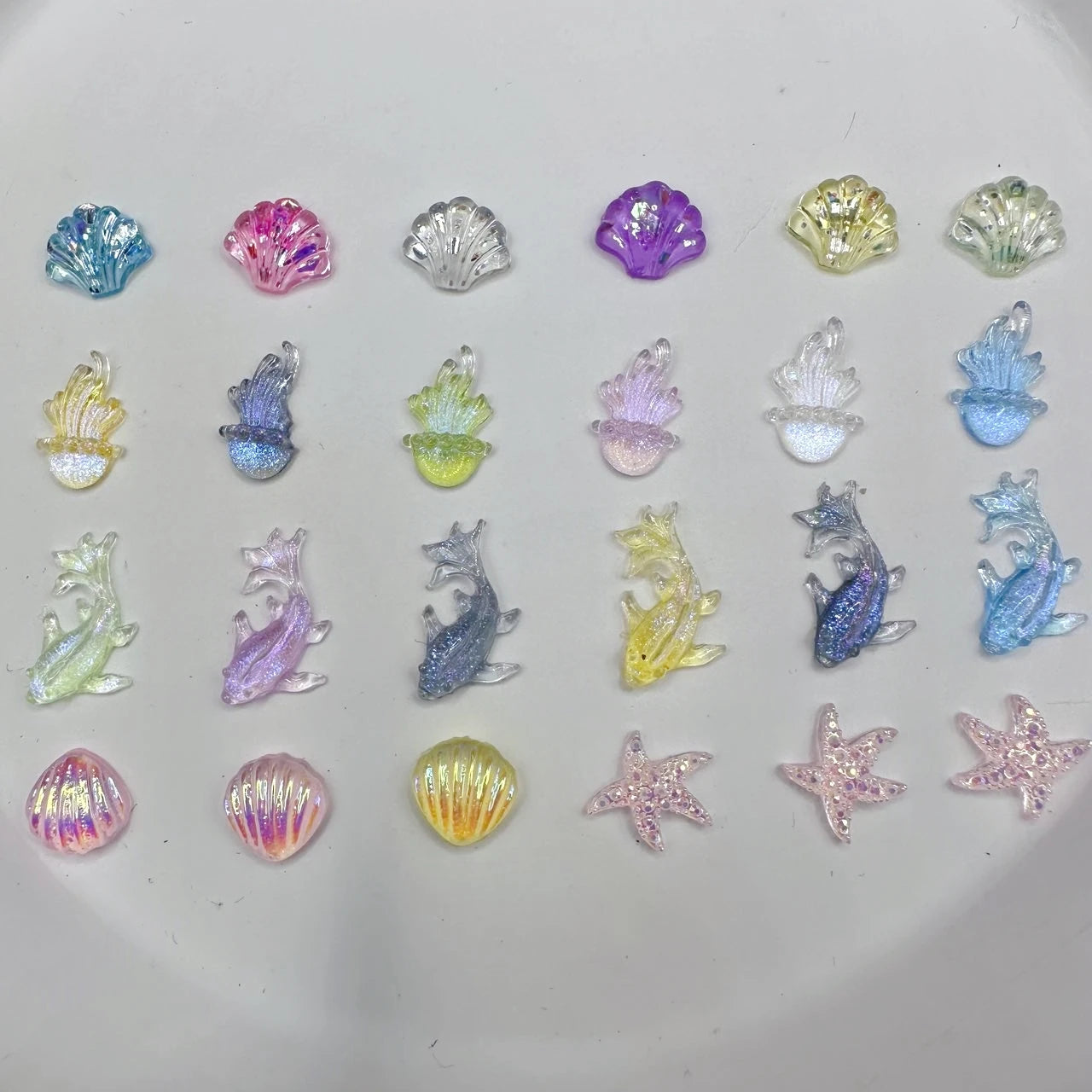 Ocean Series Resin Nail Art Charms – 3D Goldfish & Shell Decorations - Image 5