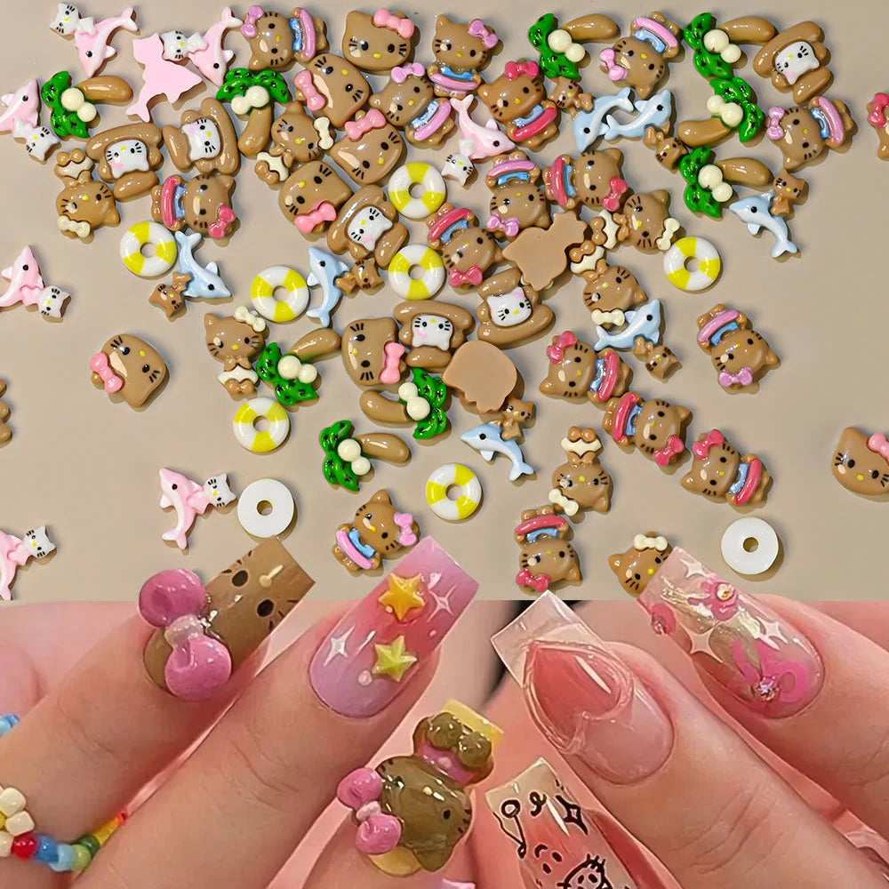 Kawaii Hello Kitty Nail Art Charms – Perfect for Summer Manicures - Image 3