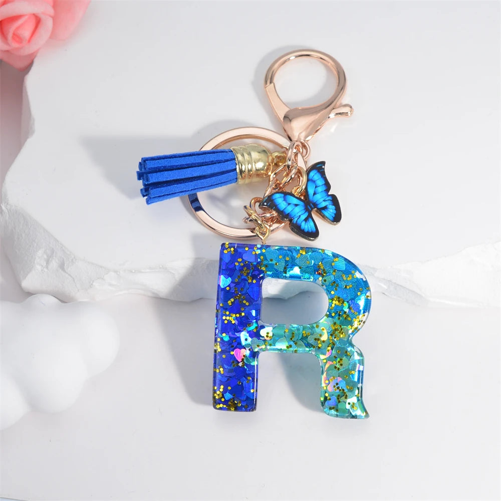 Crystal Butterfly & Alphabet Tassel Keychains - Image 17