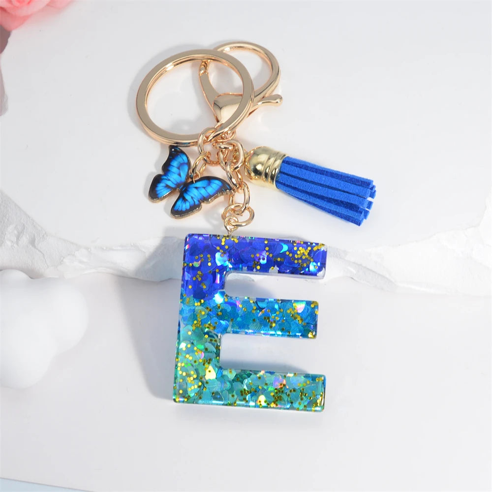Crystal Butterfly & Alphabet Tassel Keychains - Image 14