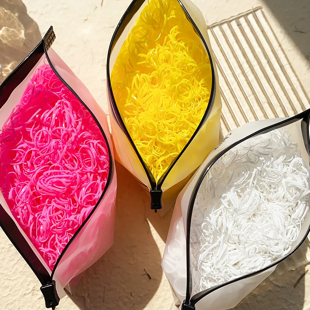 Girls' Colorful Disposable Rubber Band Hair Ties – Perfect for Kids - Image 5