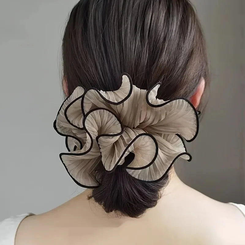 Elegant Korean Retro Oversized Chiffon Scrunchies for a Chic Look - Image 3