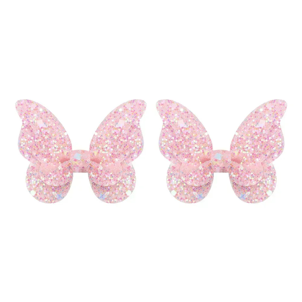 Girls Cute Sequins Double Butterfly Hair Clips - Image 12