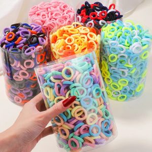 Colorful Basic Nylon Elastic Hair Ties – Perfect for Girls’ Ponytails