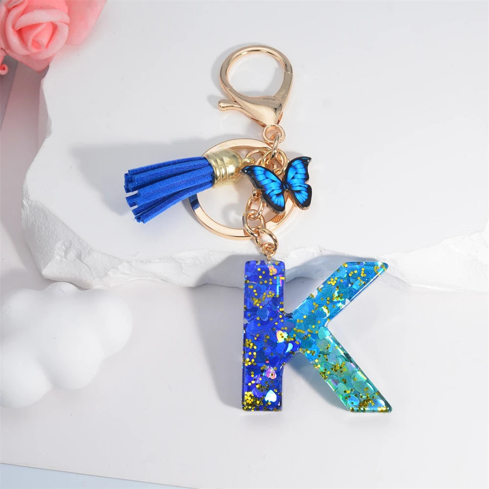 Crystal Butterfly & Alphabet Tassel Keychains - Image 13