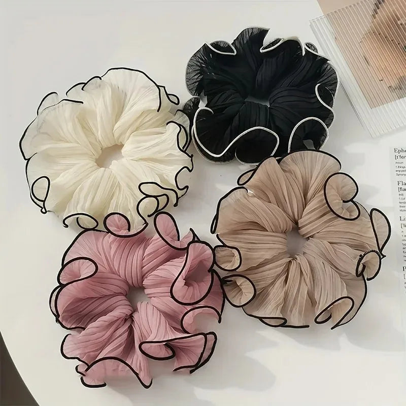 Elegant Korean Retro Oversized Chiffon Scrunchies for a Chic Look - Image 5