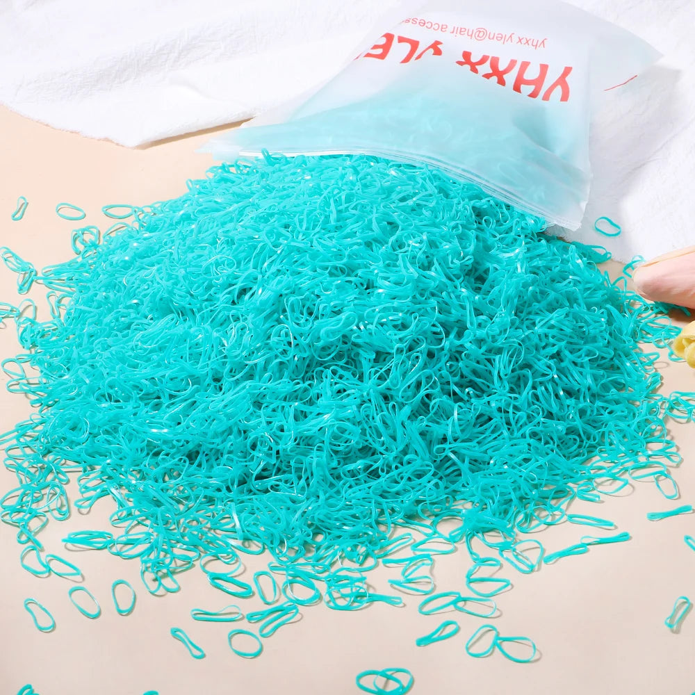 Girls' Colorful Disposable Rubber Band Hair Ties – Perfect for Kids - Image 14