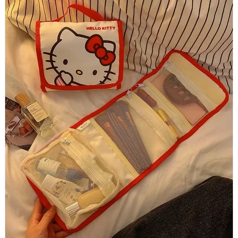 Kawaii Sanrio Large Capacity Folding Cartoon Makeup Bag - Image 3